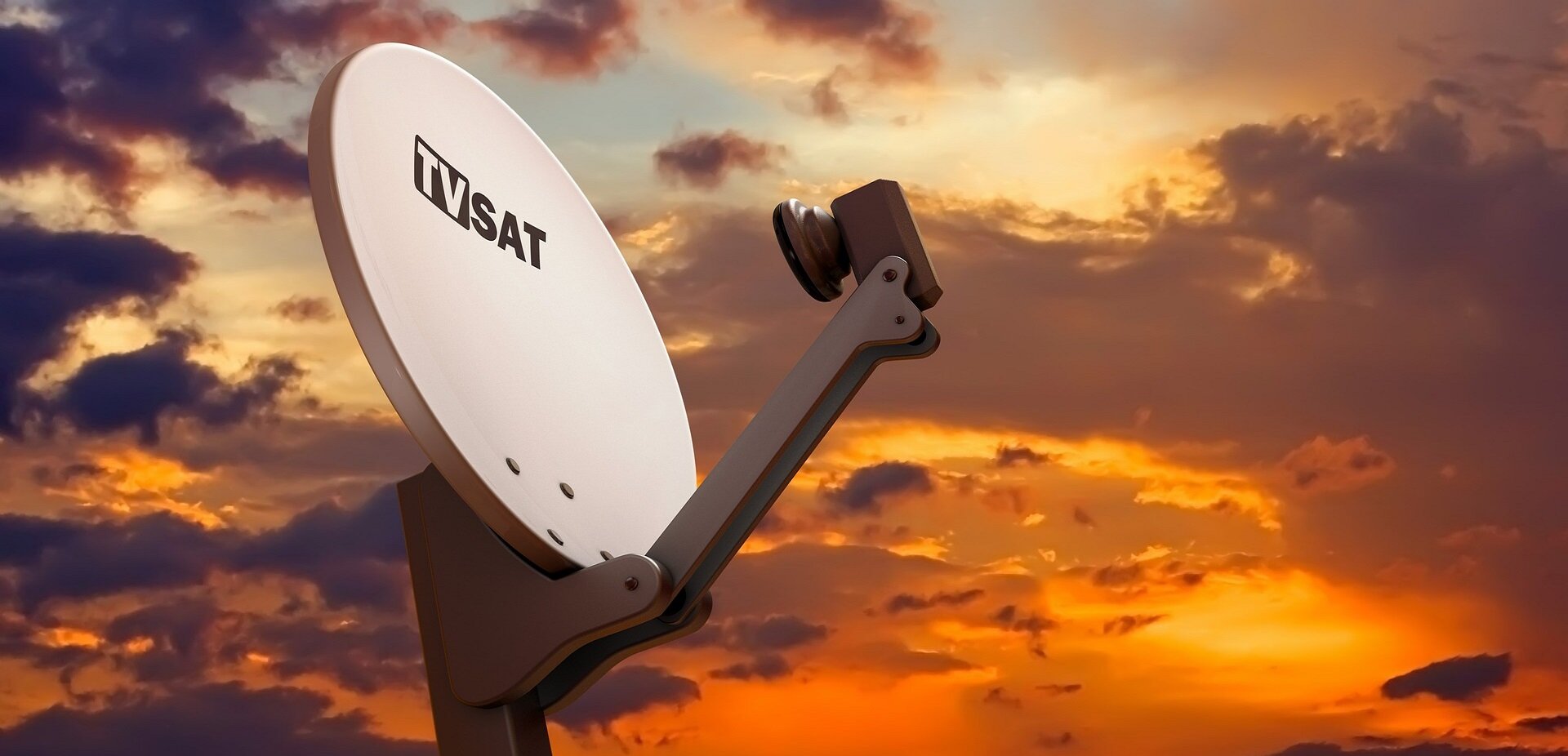 TV Satellite dish in evening sky